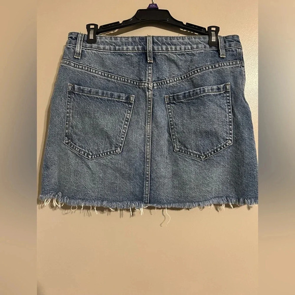 Free People we the free zip it up raw hem denim mini skirt - Picture 3 of 4